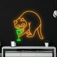 thumbnail image 1 of Handmadetneonsign Raccoon Drinking Wine Neon Sign, Raccoon Wall Art Decor, Cocktail Wall Decor, 1 of 5