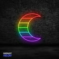thumbnail image 1 of Handmadetneonsign Rainbow Moon Neon Sign, LGBT Wall Decor for Bedroom, Pride Party, Bar, Club, Festival 133366, 1 of 5