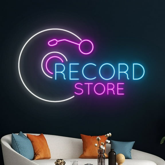 Handmadetneonsign Record Store Led Sign, Recorder Neon Light, Disc Player Neon Sign, Recording