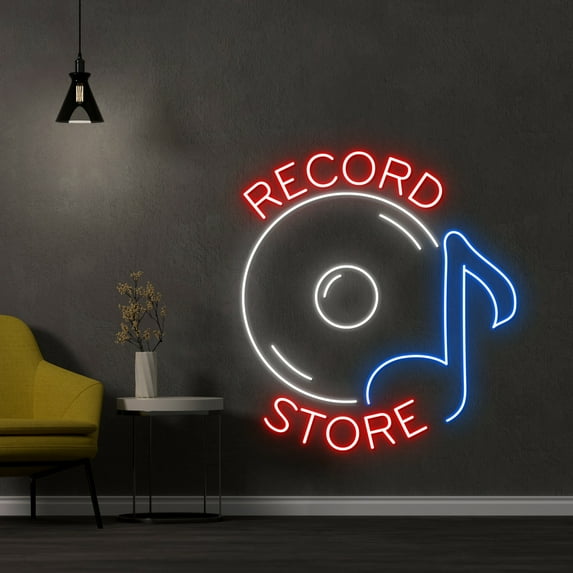 Handmadetneonsign Record Store Neon Sign, Record Store LED Sign, Record Store Neon LED Light