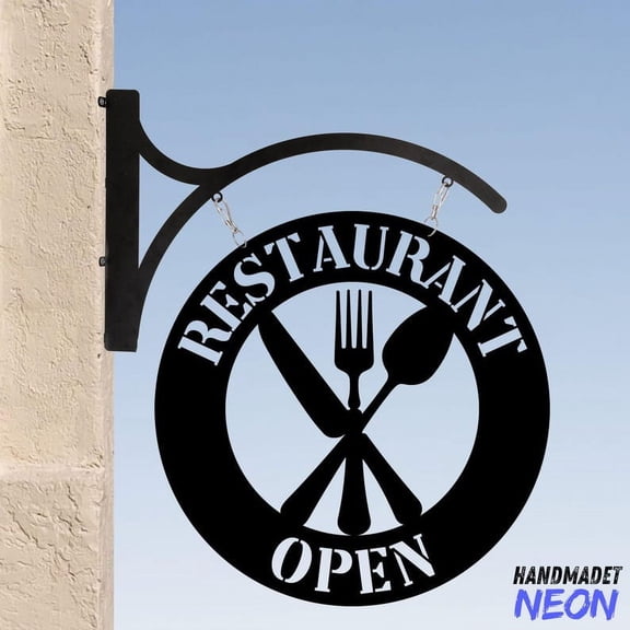 Handmadetneonsign Restaurant Hanging Sign, Kitchen Food Outdoor Hanging Sign, Metal Business Sign 95630