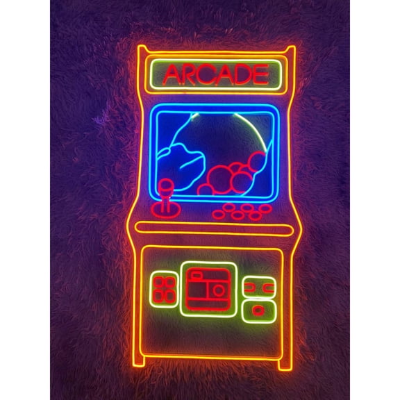 Handmadetneonsign Retro Game Machine Neon Sign, Game Machine Led Sign, Arcade Led Light, Arcade