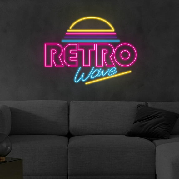Handmadetneonsign Retro Wave Neon Led Sign, Retro Neon Sign, Wall Decor, Vintage Led Light, Custom