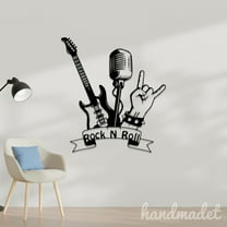Handmadetneonsign Rock And Roll Metal Wall Art Light, Microphone Metal Sign Wall Decor, Music Show Metal Decor