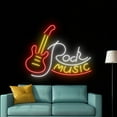 thumbnail image 1 of Handmadetneonsign Rock Music Guitar Neon Sign, Guitarist Wall Art Decor, Ramen Guitarist Wall Decor, 1 of 5