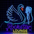 thumbnail image 1 of Handmadetneonsign Rock Music Neon Sign, Swan Lovers Wall Art Decor, Music Studio Wall Decor, 1 of 5