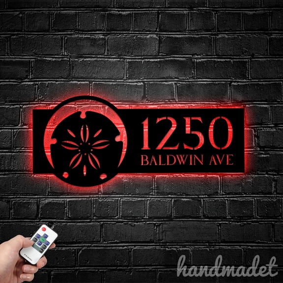 Handmadetneonsign Sand Dollar Metal Wall Art Light, Sea Metal Sign Wall Decor, Home Metal Decor 64791