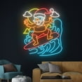 thumbnail image 1 of Handmadetneonsign Santa Claus Surfing Neon Sign, Santa Surfer Led Sign, Wave Surfboard Led Light, 1 of 5