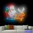 thumbnail image 1 of Handmadetneonsign Santa Flying Sleigh Neon Sign, Santa Dachshund Dog Led Sign, Merry Christmas Wall Art Home Decor 75534, 1 of 5