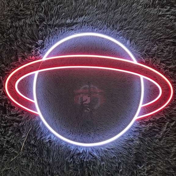 Handmadetneonsign Saturn Planet Neon Sign, Planet Wall Art Decor, Planet Home Wall Decor