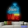 thumbnail image 1 of Handmadetneonsign Save Water Drink Wine Neon Sign, Wine Cocktail Led Light, Home Wall Decor 97087, 1 of 5