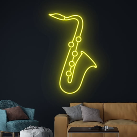 Handmadetneonsign Saxophone Led Sign, Saxophone Neon Light, Saxophone Live Music Neon Sign