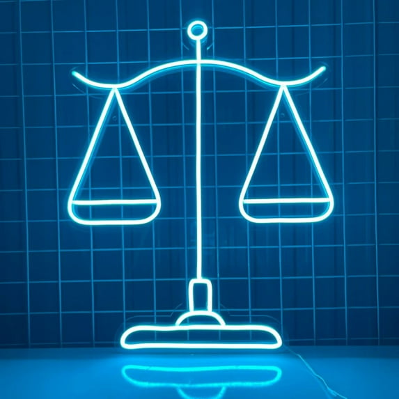Handmadetneonsign Scales of Justice Neon Sign, Scales of Justice Wall Art Decor, Lawyer Gift Wall Decor