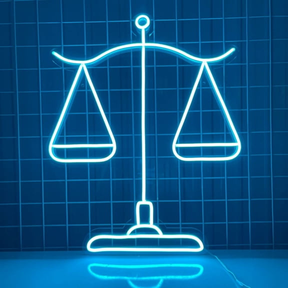 Handmadetneonsign Scales of Justice Neon Sign, Scales of Justice Wall Art Decor, Lawyer Gift Wall Decor