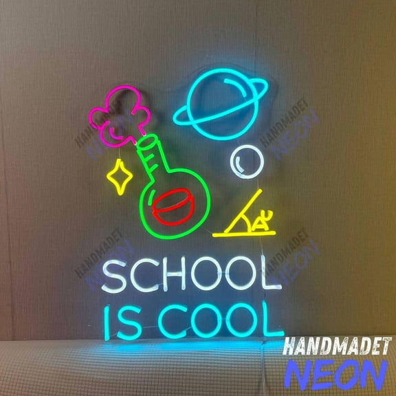 Handmadetneonsign School Neon Sign, Classroom LED Sign Wall Art Decor, Back to School Gift for Teacher 135449