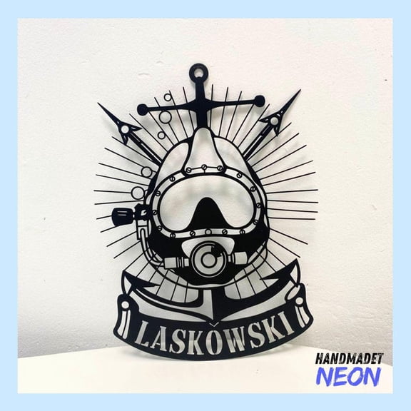 Handmadetneonsign Scuba Diving Mask Metal Sign, Diver Metal Light, Anchor Wall Art, Diving Home Wall Decor 78701