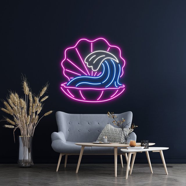 Handmadetneonsign Seashell Led Sign, Seashell Neon Sign, Wall Decor ...