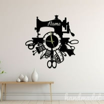 Handmadetneonsign Sewing Wall Clock Unique, Sewing Round Wall Clock, Text Oversize Wall Clock 61072