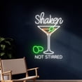 thumbnail image 1 of Handmadetneonsign Shaken Not Stirred Martini Led Sign, Vodka Martini Neon Light, Martini Cocktail, 1 of 5