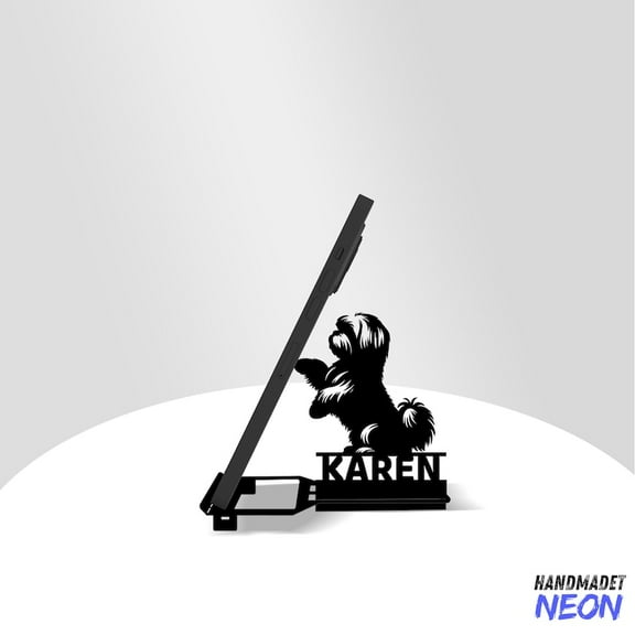 Handmadetneonsign Shih Tzu Dog Phone Stand, Shih Tzu Dog Metal Cell Phone Desk, Phone Holder 95416