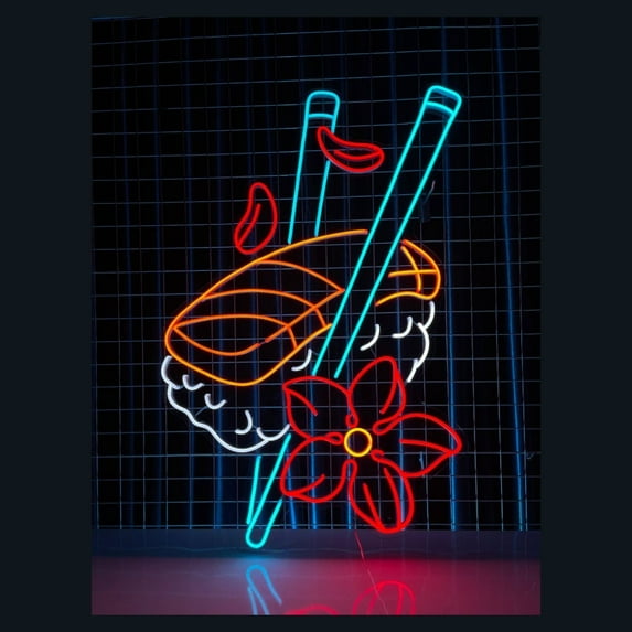 Handmadetneonsign Shushi Neon Sign, Shushi Wall Art Decor, Japanese Food Neon Sign, Shushi Restaurant Wall Decor