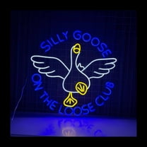 Handmadetneonsign Silly Goose On The Loose Club Neon Sign, Goose Wall Art Decor, Duck Wall Decor