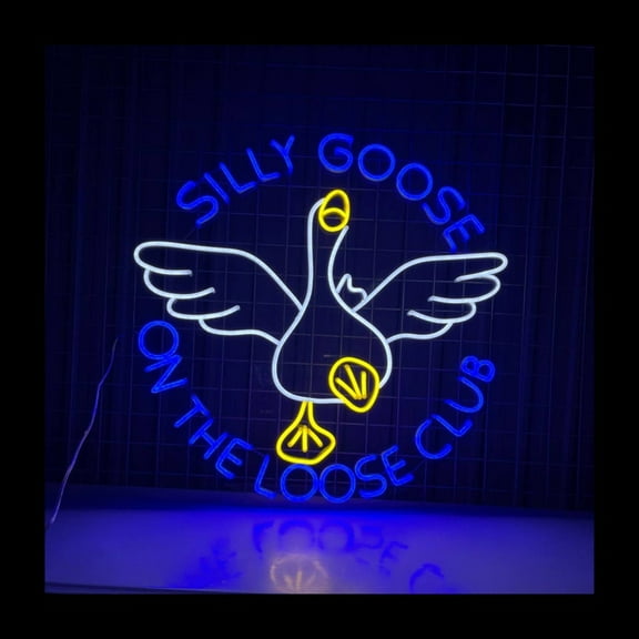 Handmadetneonsign Silly Goose On The Loose Club Neon Sign, Goose Wall Art Decor, Duck Wall Decor