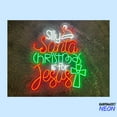thumbnail image 1 of Handmadetneonsign Silly Santa Christmas Is For Jesus Neon Sign, Santa Christ Wall Art, Home Decor 74216, 1 of 4