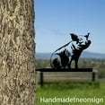 thumbnail image 1 of Handmadetneonsign Sitting Pig On Branch Metal Tree Stake, Pig Garden Tree Stake, Pig Metal Tree 68602, 1 of 4