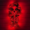 thumbnail image 1 of Handmadetneonsign Skull And Roses Dead Skeleton Head Metal Wall Art Light, Skeleton Head Metal Sign Wall Decor, 1 of 5