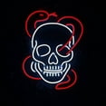 thumbnail image 1 of Handmadetneonsign Skull Head with Snake Neon Sign, Skeleton Wall Art Decor, Halloween Wall Decor, 1 of 5