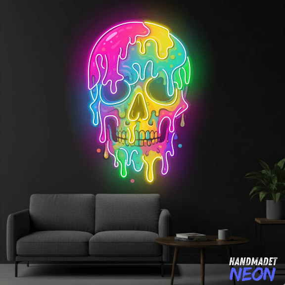 Handmadetneonsign Skull Neon Sign, Skeleton Led Light, Home Bar Decor