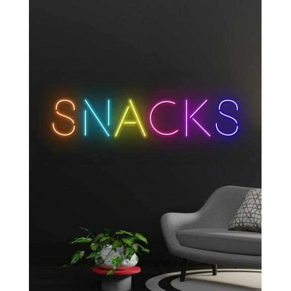 Handmadetneonsign Snacks Neon Sign, Snacks Led Signs, Snacks Wall Led lights, Wall Decor, Snacks