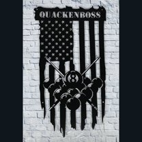 Handmadetneonsign Snooker Metal Wall Art Light, USA Flag Snooker Metal Sign Wall Decor, Billiard Metal Decor