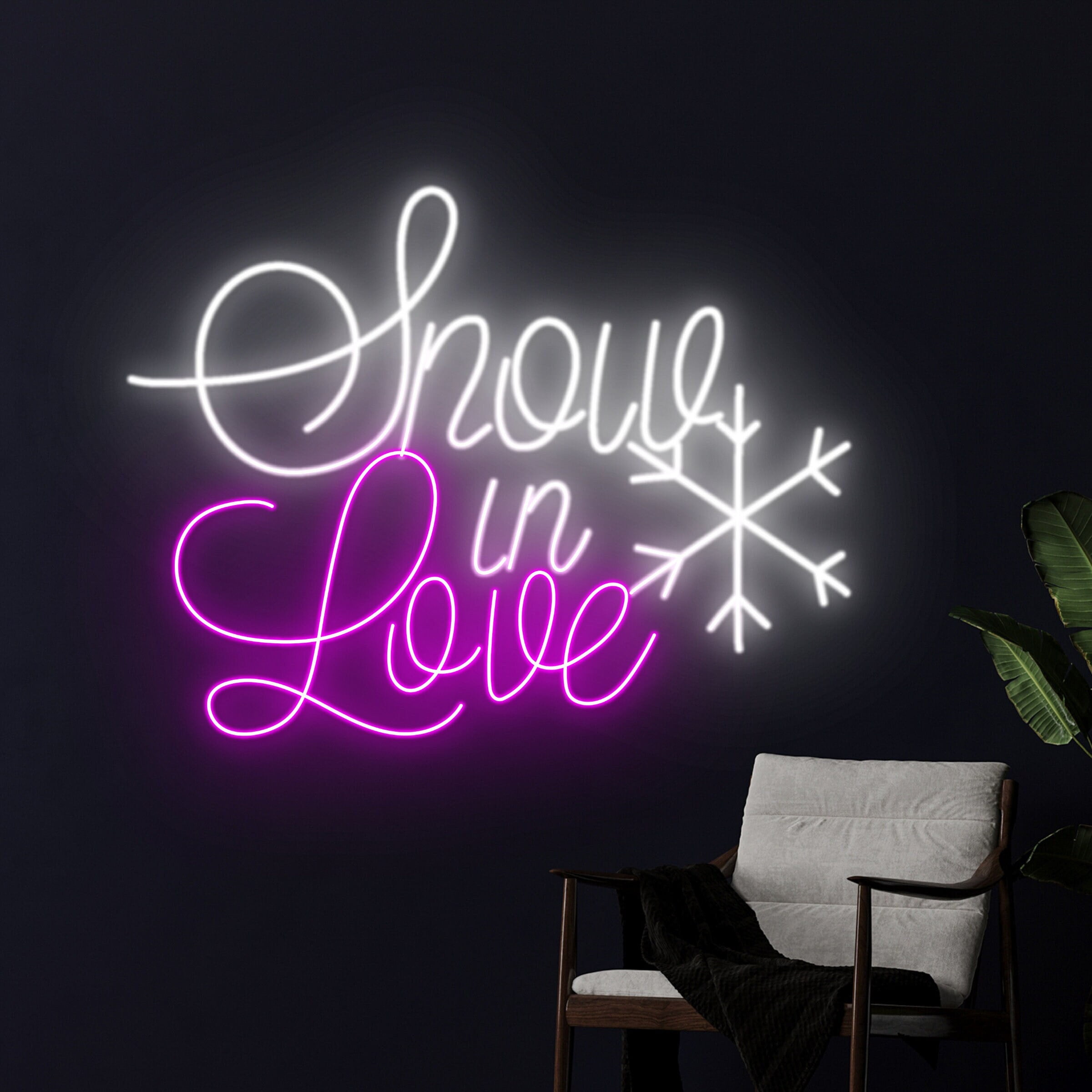 Handmadetneonsign Snow In Love Neon Sign, Snow In Love Led Sign, Merry ...