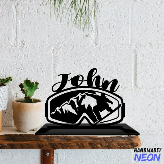 Handmadetneonsign Snowboard Table Decor, Snowboard Metal Shelf Decor, Snowboard Sport Office Home Decor 73628