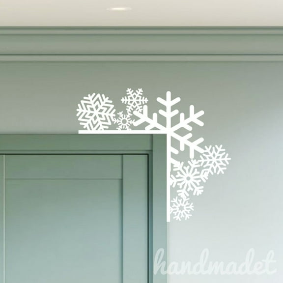 Handmadetneonsign Snowflakes Door Corner Sign, Snowflakes Metal Door Topper, Christmas House Wall Decor 60725