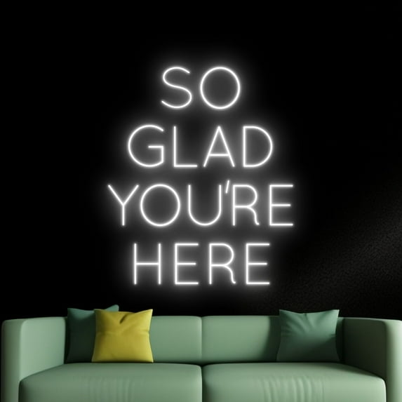 Handmadetneonsign So Glad You're Here Neon Sign, Party Wall Art Decor, Bar Pub Beer Home Wall Decor