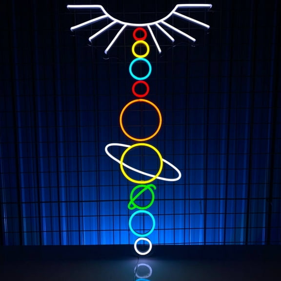 Handmadetneonsign Solar System Neon Sign, Solar System Planets Space Wall Art Decor, Planet Wall Decor