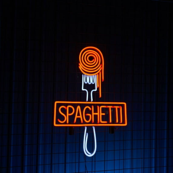 Handmadetneonsign Spaghetti Pasta Neon Sign, Pasta Wall Art Decor, Spaghetti Restaurant Wall Decor