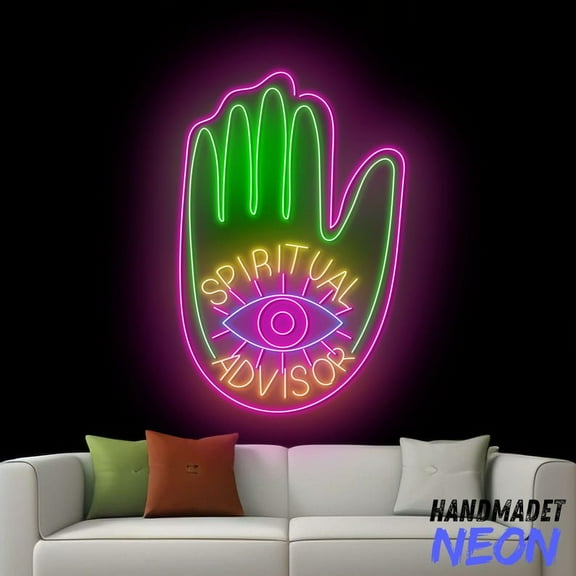 Handmadetneonsign Spiritual Advisor Neon Sign, Fortune Teller Led Sign, Psychic Wall Art, Palm Reader Home Wall Decor 77365