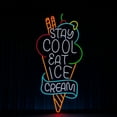 thumbnail image 1 of Handmadetneonsign Stay Cool Eat Ice Cream Neon Sign, Ice Cream Store Open Wall Art Decor, Bar Pub Home Wall Decor, 1 of 5