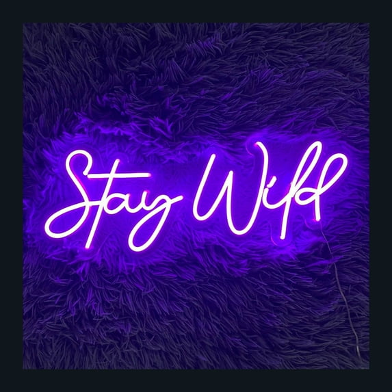 Handmadetneonsign Stay Wild Neon Sign, Motivational Quotes Wall Art Decor, Home Bar Pub Wall Decor