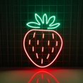 thumbnail image 1 of Handmadetneonsign Strawberry Neon Sign, Strawberry Wall Art Decor, Strawberry Food Store Wall Decor, 1 of 5