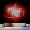 thumbnail image 1 of Handmadetneonsign Street Food Arrow Neon Sign, Text Arrow Wall Art, Fast Food Store Direction Decor 74660, 1 of 5