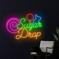 thumbnail image 1 of Handmadetneonsign Sugar Drop Candy Neon Sign, Lollipop Candy Store Wall Art Decor, Candy Store Wall Decor, 1 of 5