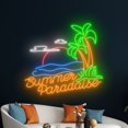 thumbnail image 1 of Handmadetneonsign Summer Paradise Ocean Palm Tree Wall Art, Beach Wall Decor, Tropical Wall Decor, 1 of 5