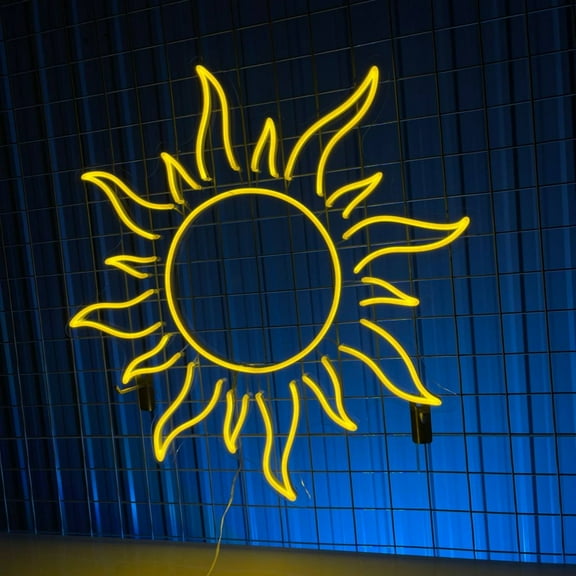 Handmadetneonsign Sun Neon Sign, Sun LED Light Wall Art Decor, Home Bar Pub Bedroom Wall Decor