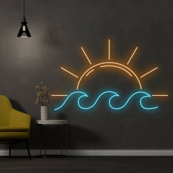 Handmadetneonsign Sun Wave Neon Sign, Sun Wave Led Sign, Sun Wave Neon Lights, Best Gifts, Sun Wave