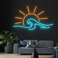 thumbnail image 1 of Handmadetneonsign Sun & Wave Neon Sign, Sunrise Sunset Neon Light, Beach Led Light, Wind Neon Sign, Sea Led Sign, Wall Décor, 1 of 5